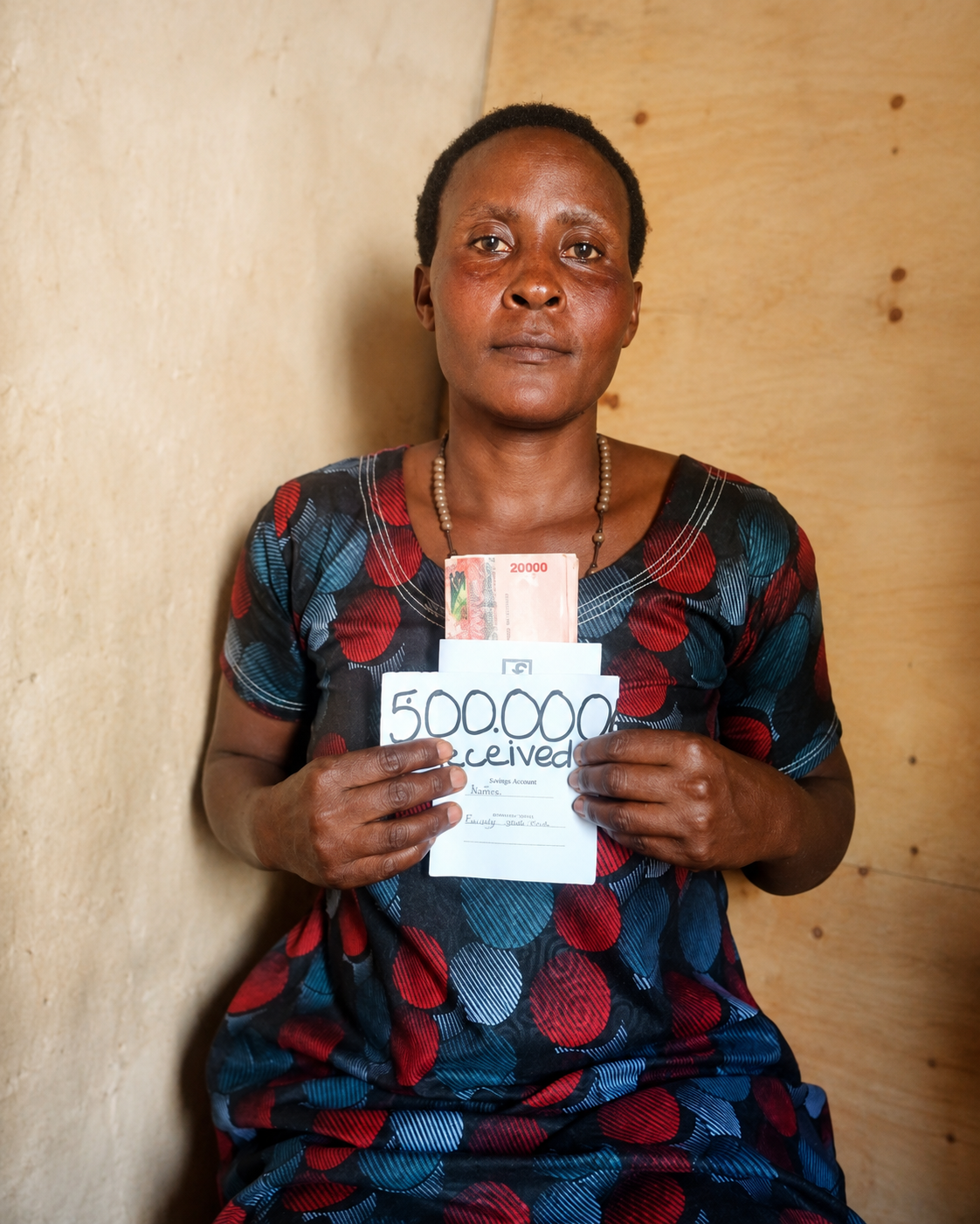 Woman participant during a microfinance disbursement moment
